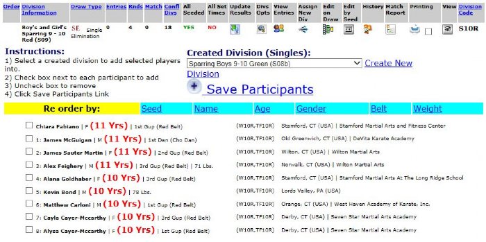 Tournament software for PCs